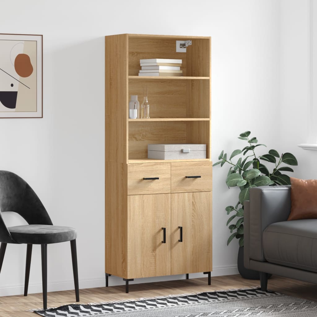 vidaXL Dulap înalt, stejar sonoma, 69,5x34x180 cm, lemn compozit