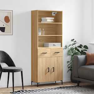 Skříň highboard dub sonoma 69,5 x 34 x 180 cm kompozitní dřevo - obrázek 1