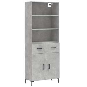 Skříň highboard betonově šedá 69,5x34x180 cm kompozitní dřevo - obrázek 2