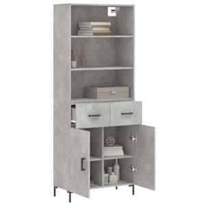Skříň highboard betonově šedá 69,5x34x180 cm kompozitní dřevo - obrázek 3