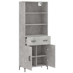 Skříň highboard betonově šedá 69,5x34x180 cm kompozitní dřevo - obrázek 4