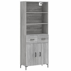 Skříň highboard šedá sonoma 69,5 x 34 x 180 cm kompozitní dřevo - obrázek 2