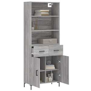 Skříň highboard šedá sonoma 69,5 x 34 x 180 cm kompozitní dřevo - obrázek 3