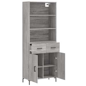 Skříň highboard šedá sonoma 69,5 x 34 x 180 cm kompozitní dřevo - obrázek 4