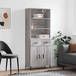 Skříň highboard šedá sonoma 69,5 x 34 x 180 cm kompozitní dřevo - obrázek 1