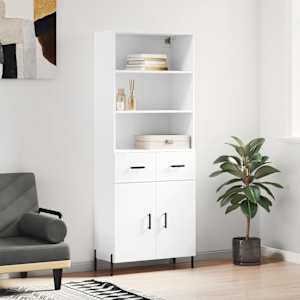 Skříň highboard bílá 69,5 x 34 x 180 cm kompozitní dřevo - obrázek 1