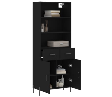 vidaXL Highboard Black 69.5x34x180 cm Engineered Wood