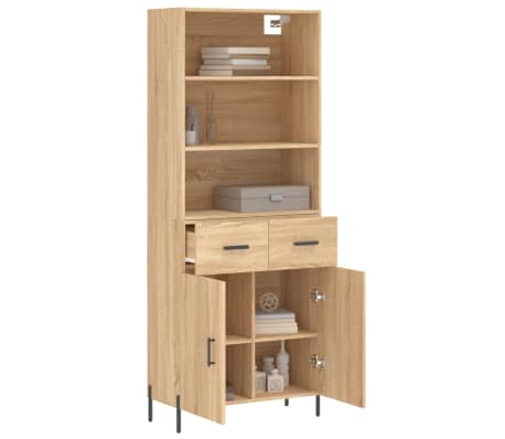 vidaXL Highboard sonoma eik 69,5x34x180 cm konstruert tre