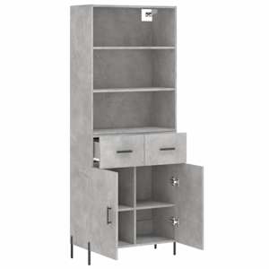 Skříň highboard betonově šedá 69,5x34x180 cm kompozitní dřevo - obrázek 4