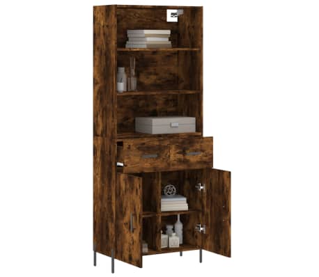 vidaXL Highboard Räuchereiche 69,5x34x180 cm Holzwerkstoff