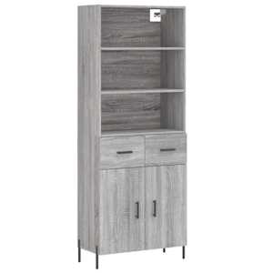 Skříň highboard šedá sonoma 69,5 x 34 x 180 cm kompozitní dřevo - obrázek 2