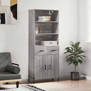 Skříň highboard šedá sonoma 69,5 x 34 x 180 cm kompozitní dřevo - obrázek 1