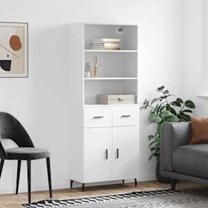 Skříň highboard bílá 69,5 x 34 x 180 cm kompozitní dřevo - obrázek 1