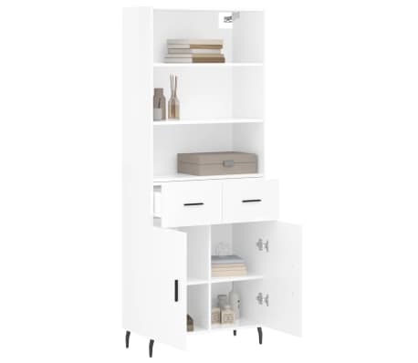 vidaXL magasf&eacute;nyű feh&eacute;r szerelt fa magasszekr&eacute;ny 69,5 x 34 x 180 cm