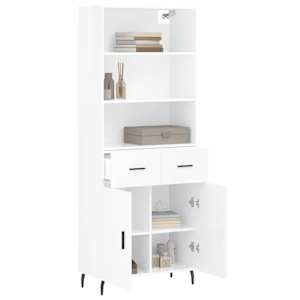 vidaXL magasf&eacute;nyű feh&eacute;r szerelt fa magasszekr&eacute;ny 69,5 x 34 x 180 cm