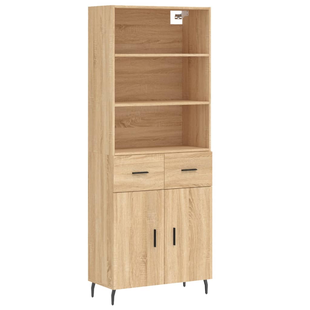vidaXL Skříň highboard dub sonoma 69,5 x 34 x 180 cm kompozitní dřevo