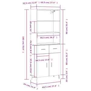 Skříň highboard dub sonoma 69,5 x 34 x 180 cm kompozitní dřevo - obrázek 14