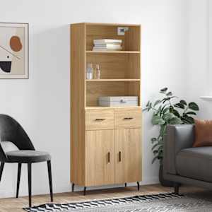 Skříň highboard dub sonoma 69,5 x 34 x 180 cm kompozitní dřevo - obrázek 1