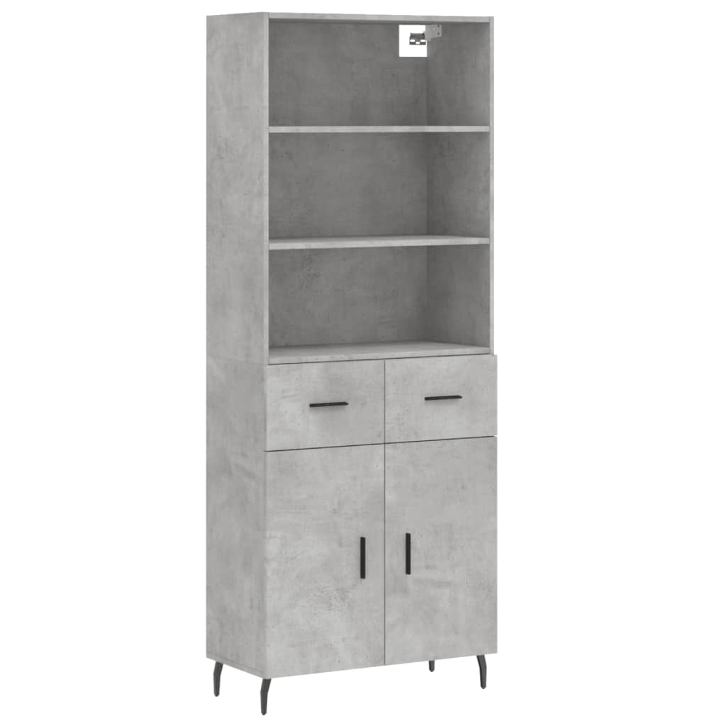 vidaXL Skříň highboard betonově šedá 69,5x34x180 cm kompozitní dřevo