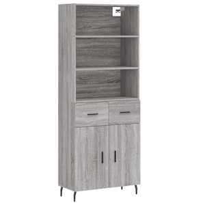 Skříň highboard šedá sonoma 69,5 x 34 x 180 cm kompozitní dřevo - obrázek 2