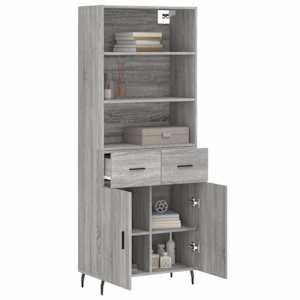 Skříň highboard šedá sonoma 69,5 x 34 x 180 cm kompozitní dřevo - obrázek 3