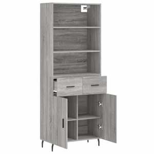 Skříň highboard šedá sonoma 69,5 x 34 x 180 cm kompozitní dřevo - obrázek 4