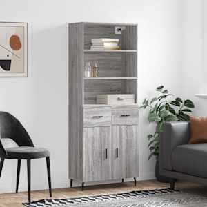 Skříň highboard šedá sonoma 69,5 x 34 x 180 cm kompozitní dřevo - obrázek 1