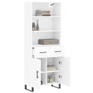 Skříň highboard bílá 69,5 x 34 x 180 cm kompozitní dřevo - obrázek 3