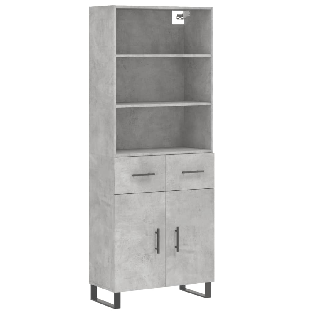 vidaXL Skříň highboard betonově šedá 69,5x34x180 cm kompozitní dřevo