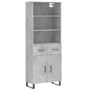 Skříň highboard betonově šedá 69,5x34x180 cm kompozitní dřevo - obrázek 2