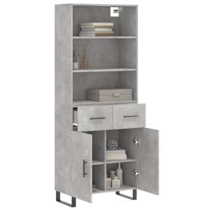 Skříň highboard betonově šedá 69,5x34x180 cm kompozitní dřevo - obrázek 3
