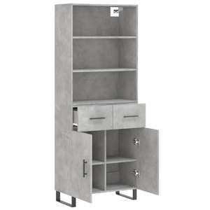 Skříň highboard betonově šedá 69,5x34x180 cm kompozitní dřevo - obrázek 4