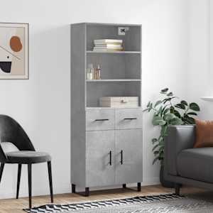 Skříň highboard betonově šedá 69,5x34x180 cm kompozitní dřevo - obrázek 1