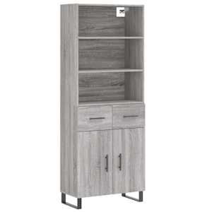 Skříň highboard šedá sonoma 69,5 x 34 x 180 cm kompozitní dřevo - obrázek 2