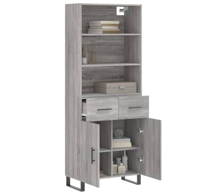 vidaXL Highboard Grau Sonoma 69,5x34x180 cm Holzwerkstoff