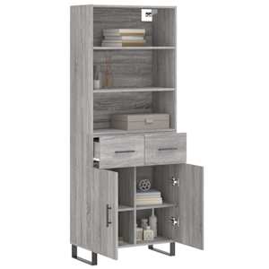 Skříň highboard šedá sonoma 69,5 x 34 x 180 cm kompozitní dřevo - obrázek 3
