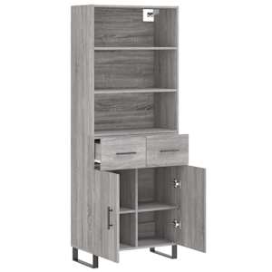 Skříň highboard šedá sonoma 69,5 x 34 x 180 cm kompozitní dřevo - obrázek 4