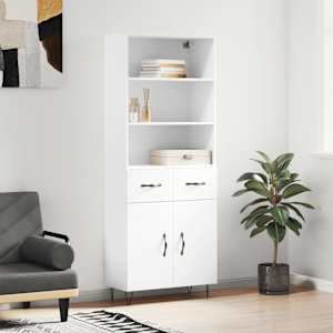 Skříň highboard bílá 69,5 x 34 x 180 cm kompozitní dřevo - obrázek 1