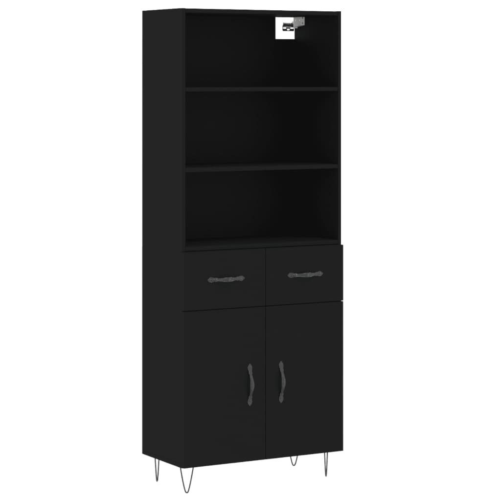 vidaXL Skříň highboard černá 69,5 x 34 x 180 cm kompozitní dřevo