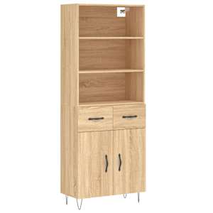 Skříň highboard dub sonoma 69,5 x 34 x 180 cm kompozitní dřevo - obrázek 2
