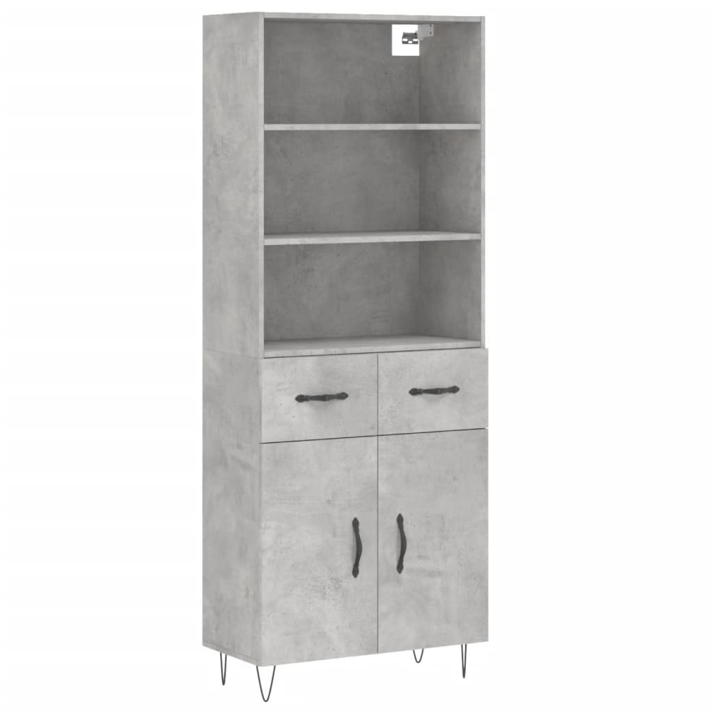 vidaXL Skříň highboard betonově šedá 69,5x34x180 cm kompozitní dřevo