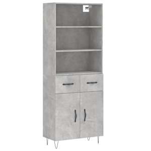 Skříň highboard betonově šedá 69,5x34x180 cm kompozitní dřevo - obrázek 2