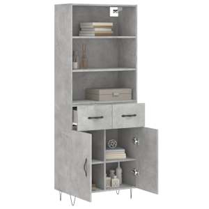 Skříň highboard betonově šedá 69,5x34x180 cm kompozitní dřevo - obrázek 3