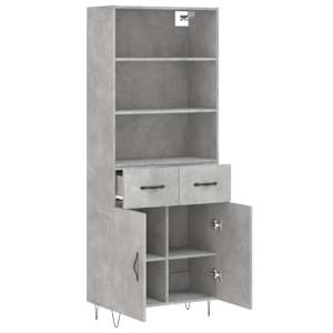 Skříň highboard betonově šedá 69,5x34x180 cm kompozitní dřevo - obrázek 4