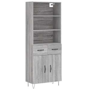 Skříň highboard šedá sonoma 69,5 x 34 x 180 cm kompozitní dřevo - obrázek 2