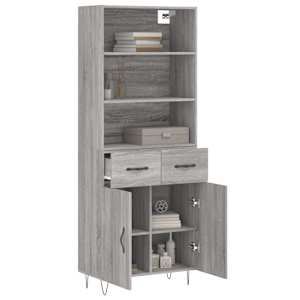 Skříň highboard šedá sonoma 69,5 x 34 x 180 cm kompozitní dřevo - obrázek 3