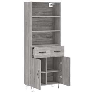 Skříň highboard šedá sonoma 69,5 x 34 x 180 cm kompozitní dřevo - obrázek 4