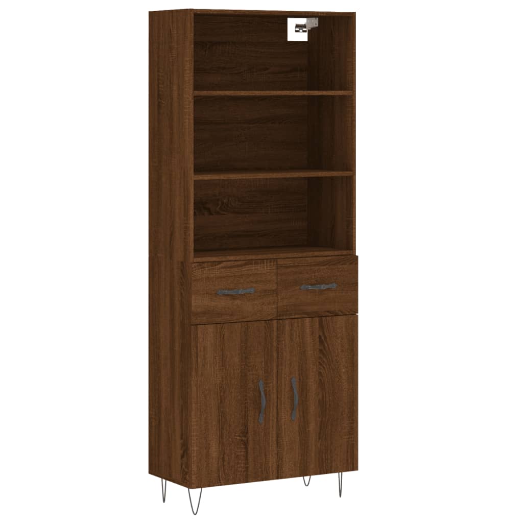 vidaXL Skříň highboard hnědý dub 69,5 x 34 x 180 cm kompozitní dřevo