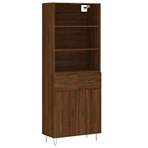 Skříň highboard hnědý dub 69,5 x 34 x 180 cm kompozitní dřevo - obrázek 2