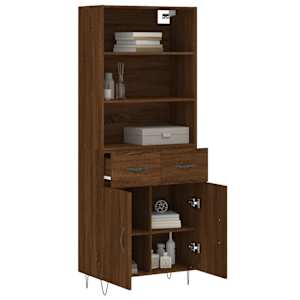 Skříň highboard hnědý dub 69,5 x 34 x 180 cm kompozitní dřevo - obrázek 3